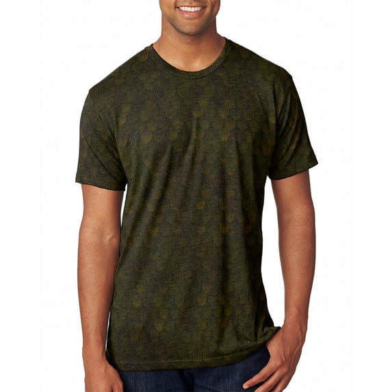 Halloween Wood Elf Scale Mail Armor Costume All Over Mens T Shirt Heather Brown MD