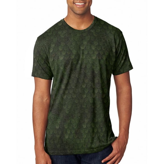 Halloween Wood Elf Scale Mail Armor Costume All Over Mens T Shirt Military Green LG