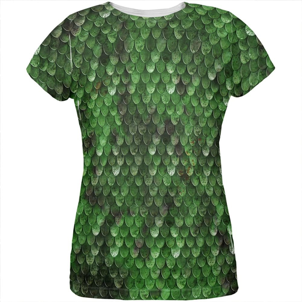Halloween Wood Elf Scale Mail Armor Costume All Over Womens T Shirt Multi X-LG