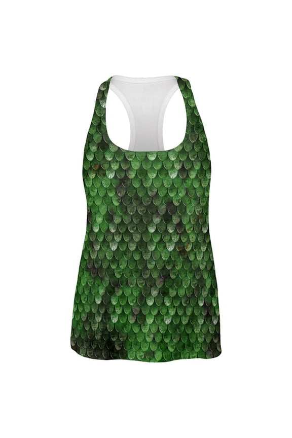Halloween Wood Elf Scale Mail Armor Costume All Over Womens Work Out Tank Top Multi LG