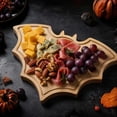 thumbnail image 1 of Halloween Wooden Bats Tray Serving Platter, Khaki Wood Decorative Snack and Candy Holder, Gothic Party Table Centerpiece Home Kitchen Decor, 1 of 6