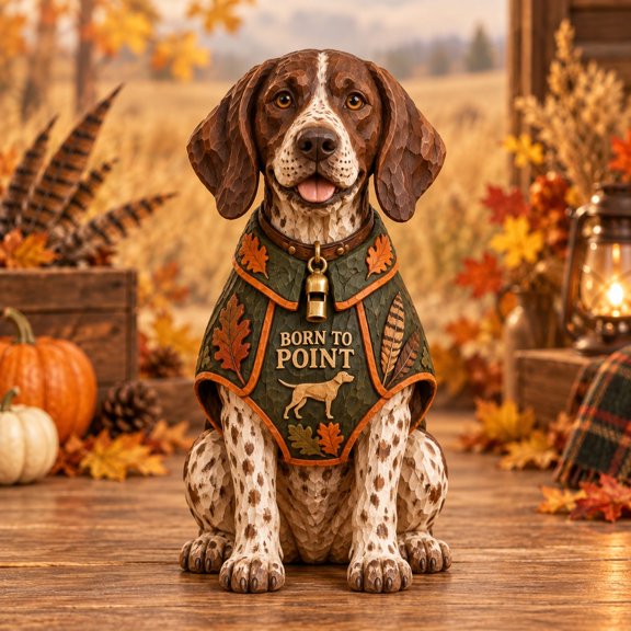 Halloween Wooden Block German Shorthaired Pointer Fall Tabletop Decor for Dog Lovers