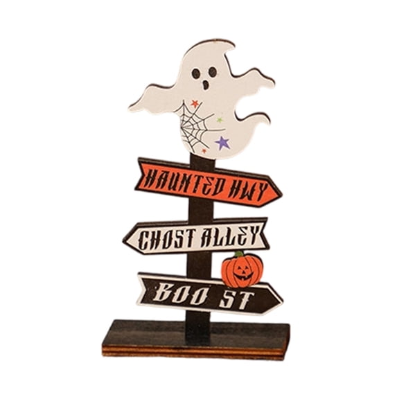 Halloween Wooden Decor Table Centerpieces Decorations for Home Spooky Halloween Pumpkin Ghost Wooden Sign Wood Blocks Sign Home Decoration Tiered Tray Decor for Kitchen Shelf