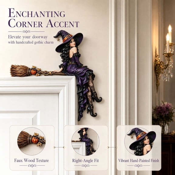 Halloween Wooden Door Topper, Door Frame Decor, Halloween Door Decorations, Autumn Door Corner Decor for Kitchen Cabinet Window Corner Home Office