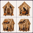 thumbnail image 1 of Halloween Wooden House 3D Rhinestone Diamond Art DIY Kit, Multi‑Style Collectible Mini Haunted House for Creating Halloween Mini Village, 1 of 4