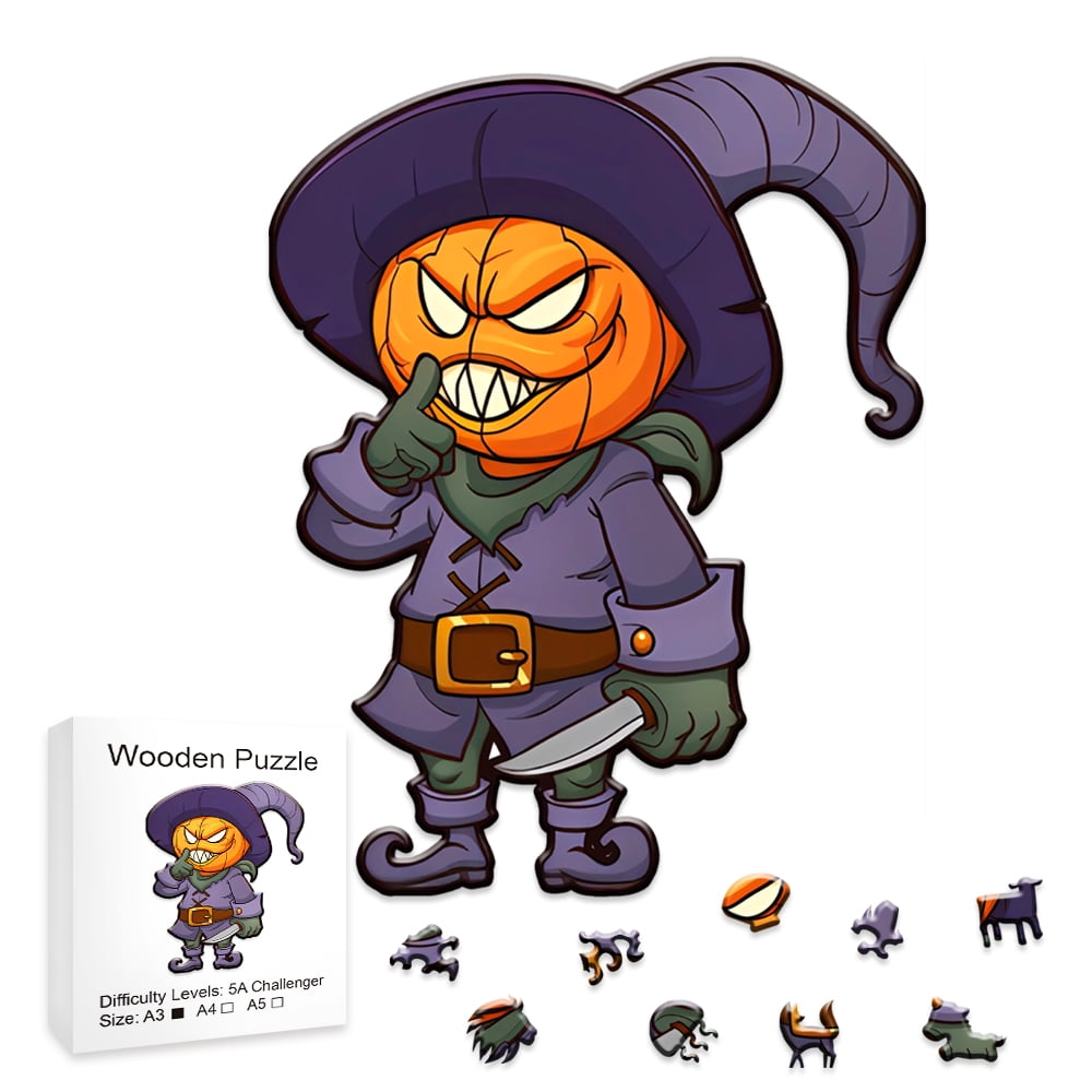 Halloween Wooden Jigsaw Puzzle Spooky Festive Design (Jacko’Lantern