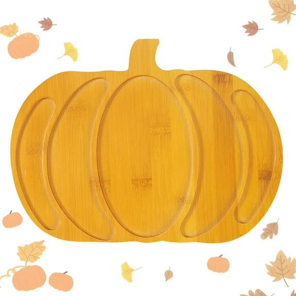 Halloween Wooden Pumpkin Charcuterie Board  Fall Serving Tray & Kitchen Decor, Pumpkin Charcuterie Board Serves Foods & Doubles as Festive Decor for Halloween, Thanksgiving & Daily Use (13L x 15W)