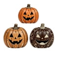 thumbnail image 1 of Halloween Wooden Pumpkin Decorations, Vintage Distressed Finish, Jack O Lantern Tabletop Decor for Indoor Home Party Fall Harvest Season Display, 1 of 8