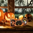 thumbnail image 1 of Halloween Wooden Pumpkin Desktop Ornament – Festive Decor for Home, Party & Holiday Rooms, 1 of 7