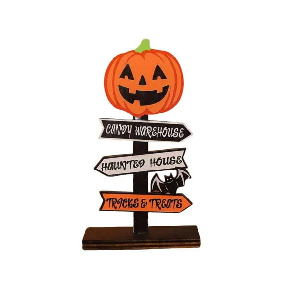 Halloween Wooden Pumpkin Letter Desktop Ornament - High-Quality Wood, Lightweight & Durable, Stylish Festive Design, Perfect for Living Room Party Home Decoration