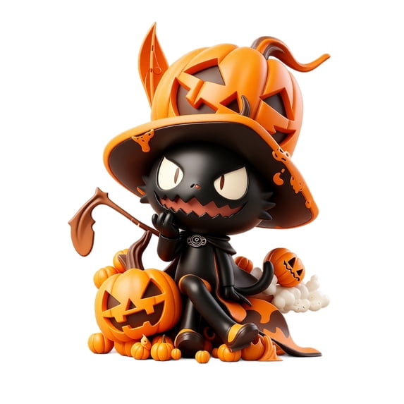 Halloween Wooden Pumpkin Witch Cat Ghost Figurine Set, 2026 Fall Spooky Tiered Tray Decor, Farmhouse Tabletop Centerpiece for Home Party Shelf Display