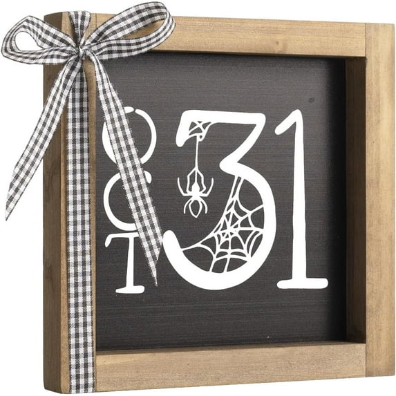 Halloween Wooden Sign, October 31 Tiered Tray Wooden Decor, Tables Centerpieces Wood Signage Indoor Home Rustic Wall Shelf Decoration