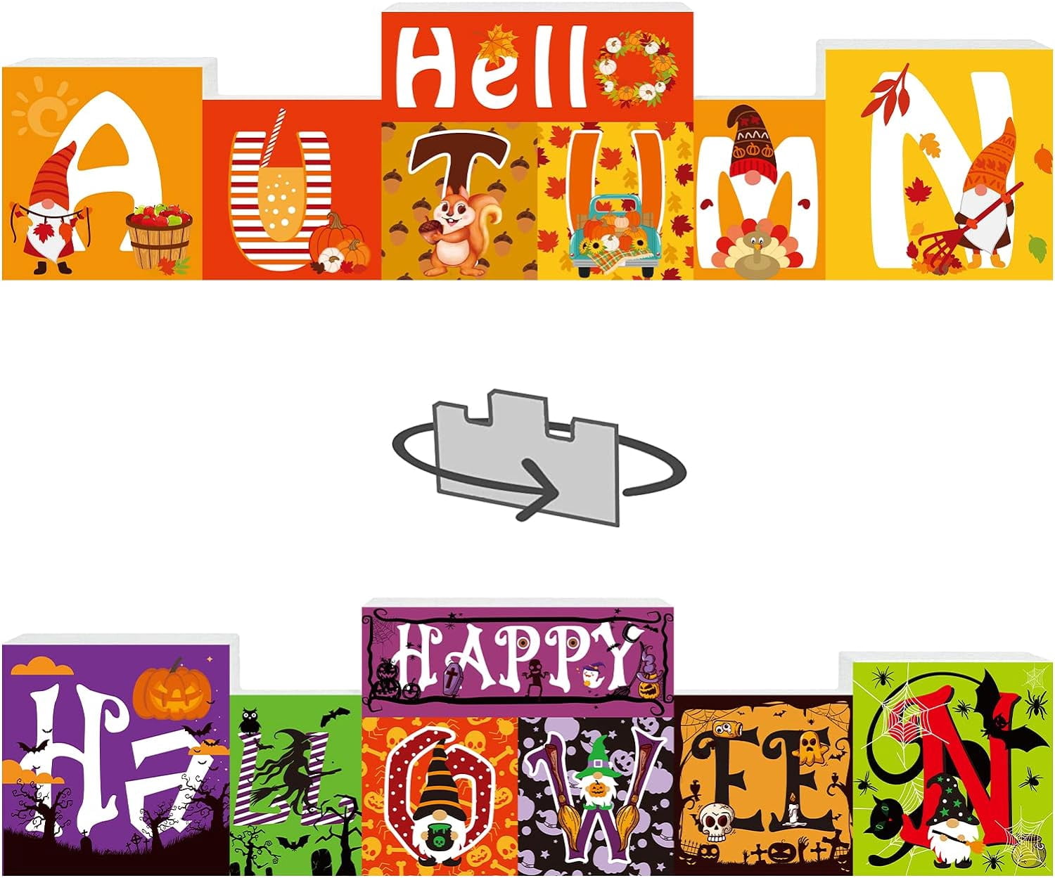 Halloween Wooden Signs Happy Halloween Decorations & Hello Fall Wood