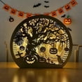 thumbnail image 1 of Halloween Wooden Table Sign Light Up Pumpkin Centerpiece for Festive Home and Halloween Party, 1 of 4