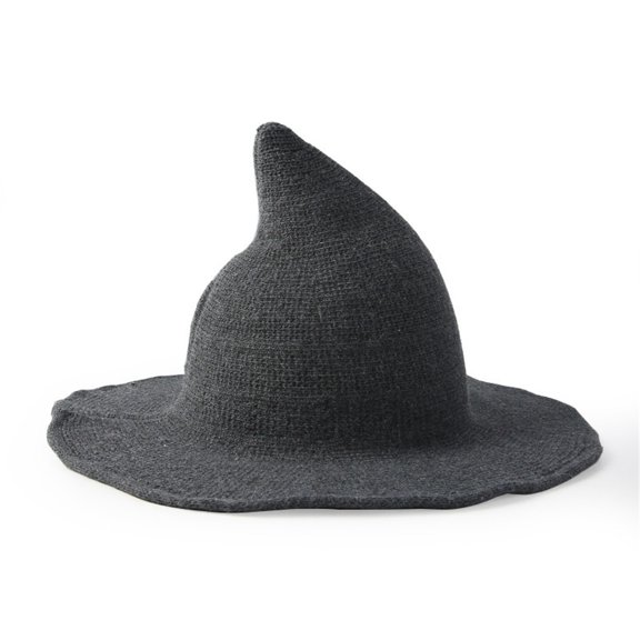 Halloween Wool Witch Hat Costume Accessory, Knit Pointed Witch Hat With Brim, Festival Party Adult Cosplay Hat Gift