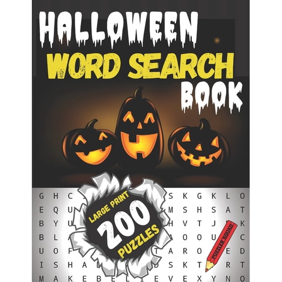 Halloween Word Search Book: Large Print Word Search Puzzles for Adults and Teens Make Great Halloween Gifts and Party Fa, (Paperback)