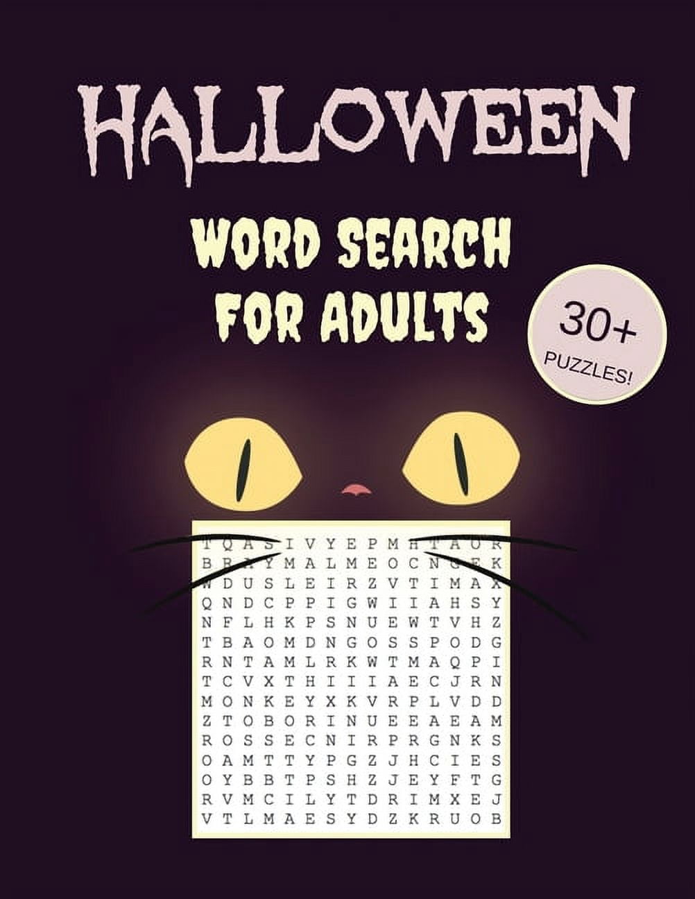 Halloween Word Search For Adults: 30+ Spooky Puzzles With Scary ...