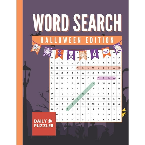 Halloween Word Search: Large Print Word Search Book With 30 Fun Activities For Adults And Kids, (Paperback)