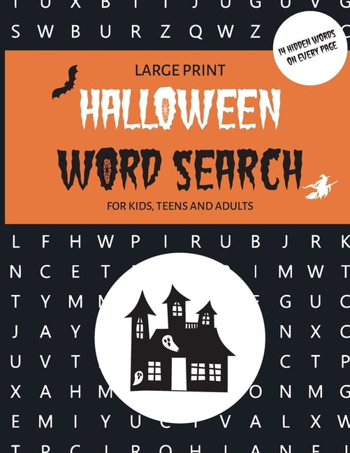 Halloween Word Search for Kids, Teens and Adults: Puzzle Book with Halloween-themed Pages, (Paperback)