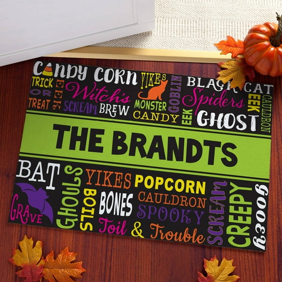 Halloween Words Personalized Doormat
