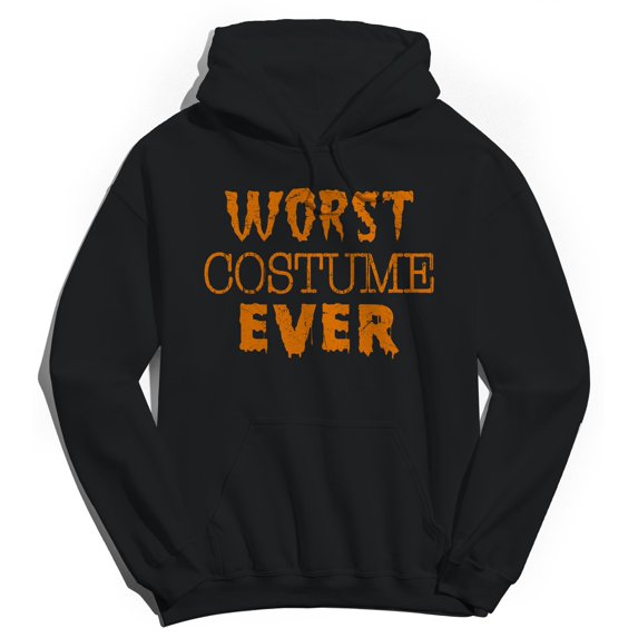 Halloween Worst Ever Graphic Black Men's Cotton Pullover Hoodie