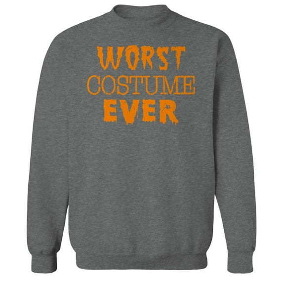 Halloween Worst Ever Graphic Graphite Heather Men's Cotton Pullover Sweatshirt