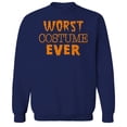 thumbnail image 1 of Halloween Worst Ever Graphic Navy Men's Cotton Pullover Sweatshirt, 1 of 1