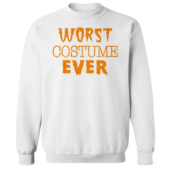 Halloween Worst Ever Graphic White Men's Cotton Pullover Sweatshirt