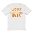 thumbnail image 1 of Halloween Worst Ever Graphic White Men's Cotton T-Shirt, 1 of 1