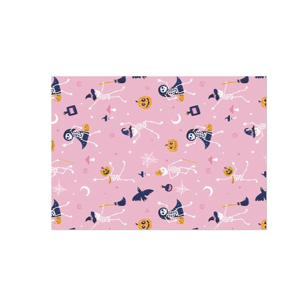 Halloween Wrapping Paper, Cute Skeleton Pumpkin Printed Copper Paper, 19.7 inch x 27.6 inch 1 Pack, for Gift Wrapping Halloween Party Favors Holiday Present Packaging Spooky Themed Party Decorations
