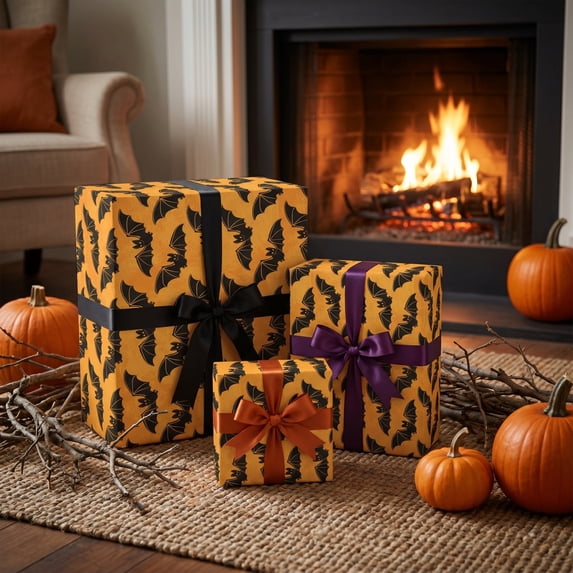 Halloween Wrapping Paper, Multicolor Sticker Gift Wrap, Thick Tear Resistant Paper Sheets for Decorations