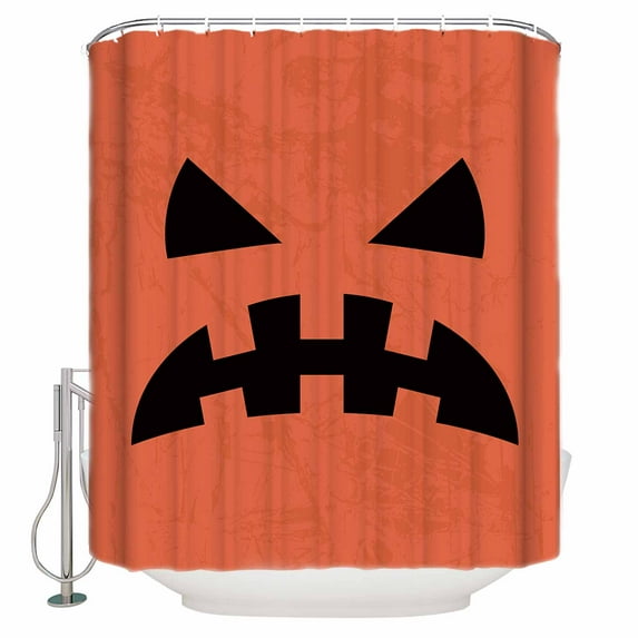 Halloween Wrath Grimace Orange Background Shower Curtain Set ,Waterproof Fabric Shower Curtains Shower Curtains for Bathroom,Bathroom Decor 72"x72"