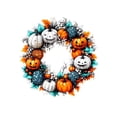 thumbnail image 1 of Halloween Wreath 8X8 Inch Mixed Pumpkin Design for Front Door Seasonal Decor, 1 of 9