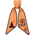 thumbnail image 1 of Halloween Wreath Accent Bow, Themed Fabric Sash, Silhouette Printed Ribbon, Front Door Bow Decor, Harvest Decorative Ribbon, Striped Cloth with Contrast Edge Trim, Seasonal Wreath Accent, 1 of 6