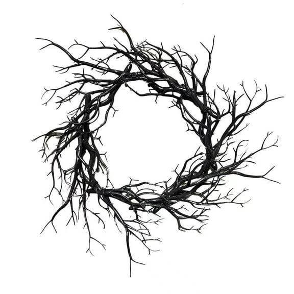 Halloween Wreath Black Withered Flowers Unique Design Durable PVC Home Party Decorations