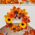 thumbnail image 1 of Halloween Wreath Festival Decoration Maple Leaf Pumpkin Wall Hanging Arrangement Harvests Festival Door Hanging Fall Decor for Fireplace Porch Table 11.81 in, 1 of 5