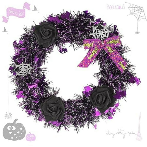 Halloween Wreath Gothic Wreath Skeleton Hand Design Roses Great For Holiday Parties Front Doors Wall Displays Halloween Solar Christmas Wreath Christmas Wreath with Stand for Front Door outside