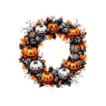 thumbnail image 1 of Halloween Wreath Jack O Lantern Design Front Door Hanging Seasonal Decor, 1 of 9