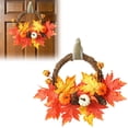 thumbnail image 1 of Halloween Wreaths for Front Door - Maple Leaves Pumpkins | Fall Wreaths Artificial Wreath Decorations for Indoor Outdoor Thanksgiving Halloween Fall Decorations for Home, 1 of 8