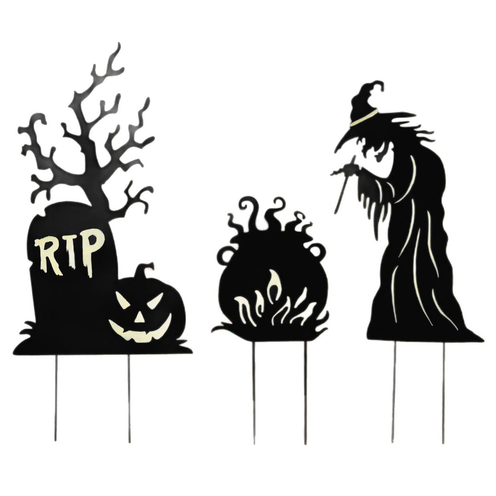 Halloween Yard Signs Outdoor Decorations,3 Pack Warerproof Scary Witch ...
