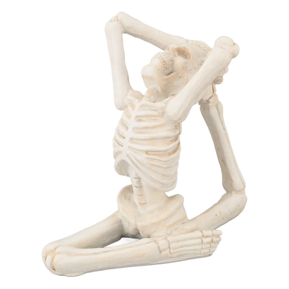 Halloween Yoga Skeleton Statue Gothic Stretching Posture Skeleton Figurine for Home Office Shelf Tabletop Festive Decor, 16x14x10 inches / 40.6x35.6x25.4 cm
