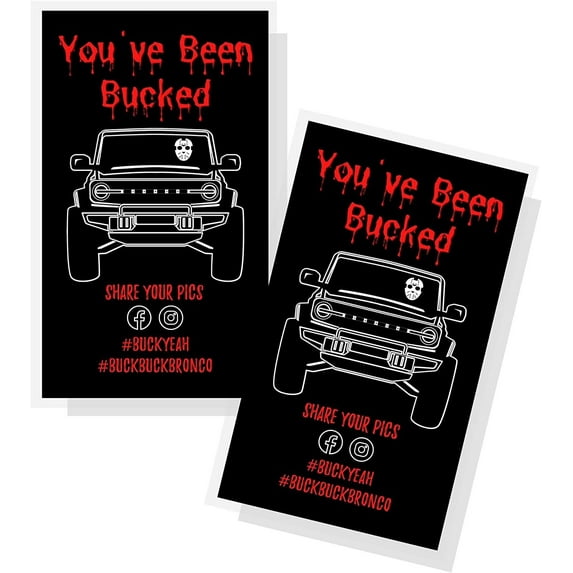 Halloween You Have Been Bucked Buck Buck Bronco 50 Pack 2 x 3.5" inches Business Sized Card Buck Buck Bronco Buck Yeah Bronco Tag Attach To Plastic Bronco Horse Figurine #BuckBuckBronco...