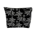 thumbnail image 1 of Halloween Zipper Cosmetic Bag, Multi Patterns Spooky Makeup Pouch, Reusable Canvas Travel Storage Bag for Toiletries, Accessories, Vanity Organizer, 1 of 7