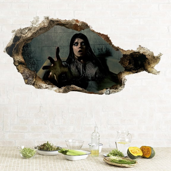 Halloween Zom-bie Wall Stickers Broken Wall Halloween Wall Stickers