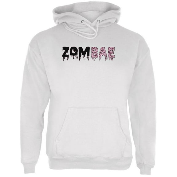 Halloween Zombae Zombie Brain  Mens Hoodie White SM