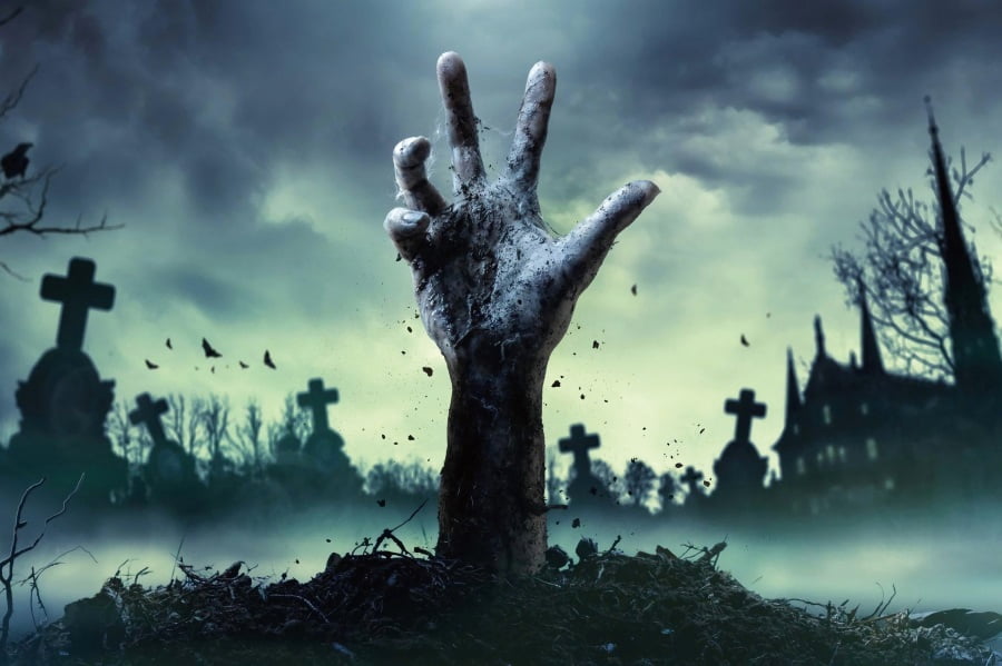 Halloween Zombie Backdrop The End World Destroyed City Ruins Scary ...