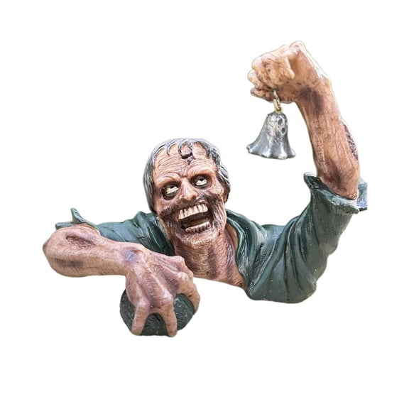 Halloween Zombie Gnome Statue, Resin Standing Zombie Gnome Decoration, Halloween Indoor Outdoor Zombie Gnome Ornament for Front Yard, Walkway & Entryway