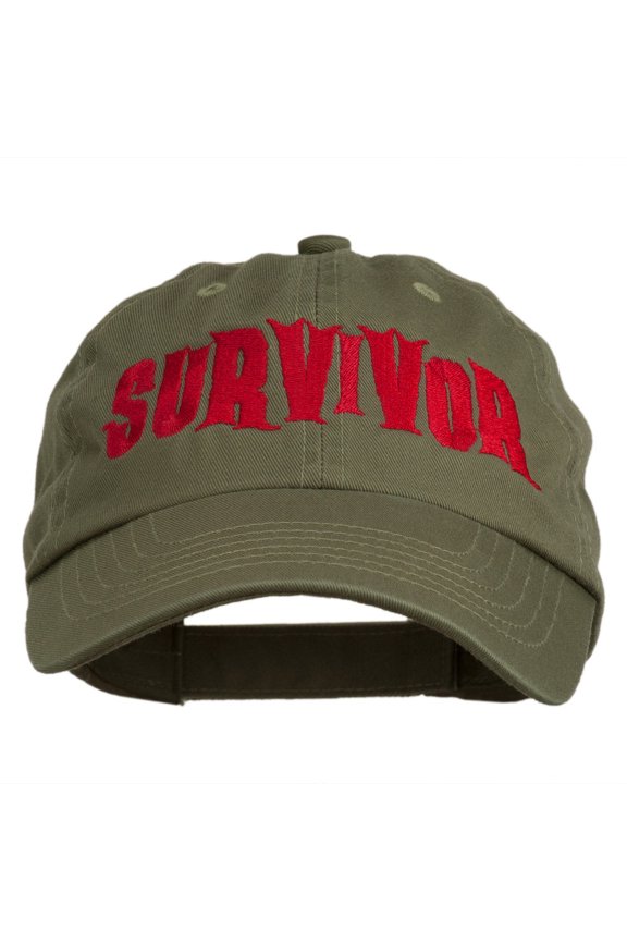 Halloween Zombie Survivor Embroidered Pet Spun Cap - Olive OSFM