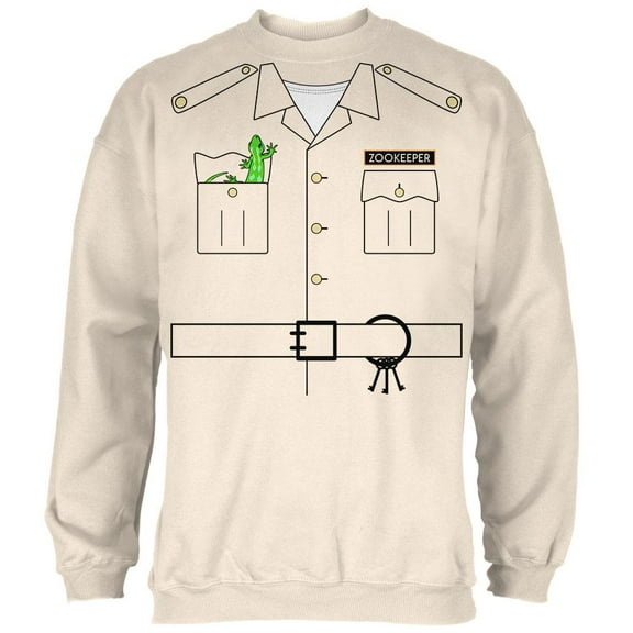 Halloween Zookeeper Costume Mens Sweatshirt Natural 2XL