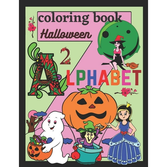 Halloween alphabet coloring book: Alphabet coloring pages, (Paperback)